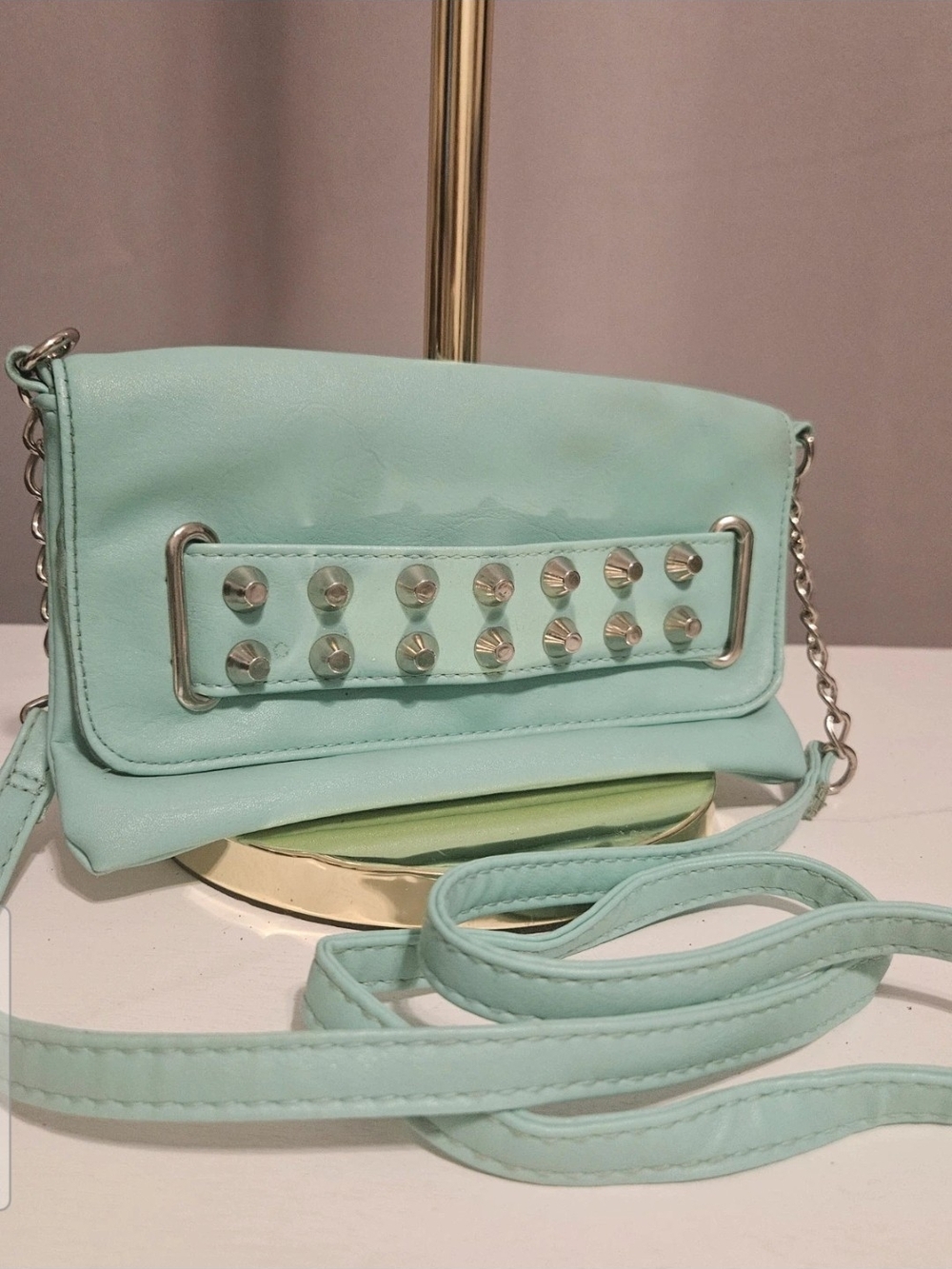 Mint Studded Crossbody Bag - Unbranded